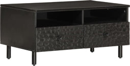 vidaXL - Salontafel - 80x54x40 - cm - massief - mangohout - zwart