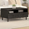 vidaXL - Salontafel - 80x54x40 - cm - massief - mangohout - zwart