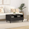 vidaXL - Salontafel - 80x54x40 - cm - massief - mangohout - zwart