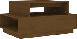 vidaXL - Salontafel - 80x55x40,5 - cm - massief - grenenhout - honingbruin