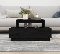 vidaXL - Salontafel - 80x55x40,5 - cm - massief - grenenhout - zwart