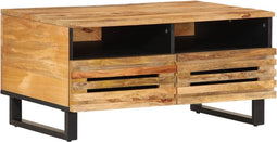 vidaXL - Salontafel - 80x55x40 - cm - massief - ruw - mangohout