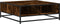 vidaXL - Salontafel - 80x80x30 - cm - bewerkt - hout - en - metaal - gerookt - eiken