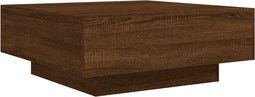 vidaXL - Salontafel - 80x80x31 - cm - bewerkt - hout - bruin - eikenkleur