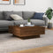 vidaXL - Salontafel - 80x80x31 - cm - bewerkt - hout - bruin - eikenkleur