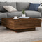vidaXL - Salontafel - 80x80x31 - cm - bewerkt - hout - bruin - eikenkleur