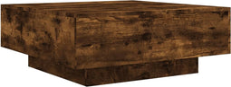 vidaXL - Salontafel - 80x80x31 - cm - bewerkt - hout - gerookt - eikenkleurig