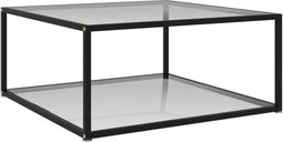 vidaXL - Salontafel - 80x80x35 - cm - gehard - glas - transparant