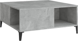 vidaXL - Salontafel - 80x80x36,5 - cm - bewerkt - hout - betongrijs