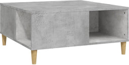 vidaXL - Salontafel - 80x80x36,5 - cm - bewerkt - hout - betongrijs