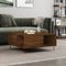 vidaXL - Salontafel - 80x80x36,5 - cm - bewerkt - hout - bruin - eikenkleur