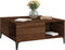 vidaXL - Salontafel - 80x80x36,5 - cm - bewerkt - hout - bruin - eikenkleur
