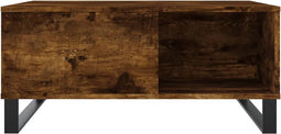 vidaXL - Salontafel - 80x80x36,5 - cm - bewerkt - hout - gerookt - eikenkleurig