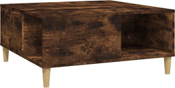 vidaXL - Salontafel - 80x80x36,5 - cm - bewerkt - hout - gerookt - eikenkleurig