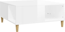 vidaXL - Salontafel - 80x80x36,5 - cm - bewerkt - hout - hoogglans - wit