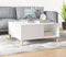vidaXL - Salontafel - 80x80x36,5 - cm - bewerkt - hout - hoogglans - wit