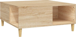 vidaXL - Salontafel - 80x80x36,5 - cm - bewerkt - hout - sonoma - eikenkleurig