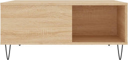 vidaXL - Salontafel - 80x80x36,5 - cm - bewerkt - hout - sonoma - eikenkleurig