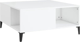 vidaXL - Salontafel - 80x80x36,5 - cm - bewerkt - hout - wit