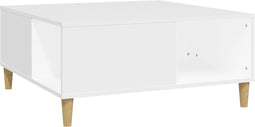 vidaXL - Salontafel - 80x80x36,5 - cm - bewerkt - hout - wit