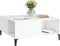 vidaXL - Salontafel - 80x80x36,5 - cm - bewerkt - hout - wit