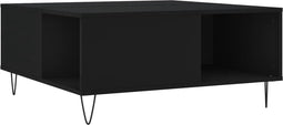 vidaXL - Salontafel - 80x80x36,5 - cm - bewerkt - hout - zwart