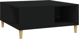 vidaXL - Salontafel - 80x80x36,5 - cm - bewerkt - hout - zwart