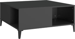 vidaXL - Salontafel - 80x80x36,5 - cm - bewerkt - hout - zwart