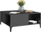 vidaXL - Salontafel - 80x80x36,5 - cm - bewerkt - hout - zwart