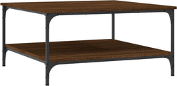 vidaXL - Salontafel - 80x80x40 - cm - bewerkt - hout - bruin - eikenkleur