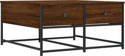 vidaXL - Salontafel - 80x80x40 - cm - bewerkt - hout - bruin - eikenkleur