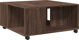 vidaXL - Salontafel - 80x80x40 - cm - bewerkt - hout - bruin - eikenkleur