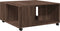 vidaXL - Salontafel - 80x80x40 - cm - bewerkt - hout - bruin - eikenkleur