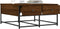vidaXL - Salontafel - 80x80x40 - cm - bewerkt - hout - bruin - eikenkleur