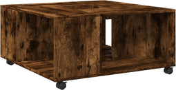 vidaXL - Salontafel - 80x80x40 - cm - bewerkt - hout - gerookt - eikenkleurig