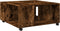 vidaXL - Salontafel - 80x80x40 - cm - bewerkt - hout - gerookt - eikenkleurig