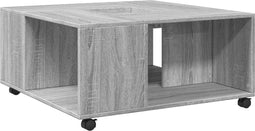vidaXL - Salontafel - 80x80x40 - cm - bewerkt - hout - grijs - sonoma - eikenkleurig