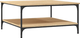 vidaXL - Salontafel - 80x80x40 - cm - bewerkt - hout - sonoma - eikenkleurig