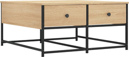 vidaXL - Salontafel - 80x80x40 - cm - bewerkt - hout - sonoma - eikenkleurig
