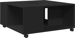 vidaXL - Salontafel - 80x80x40 - cm - bewerkt - hout - zwart