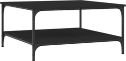vidaXL - Salontafel - 80x80x40 - cm - bewerkt - hout - zwart