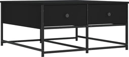 vidaXL - Salontafel - 80x80x40 - cm - bewerkt - hout - zwart