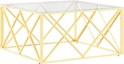 vidaXL - Salontafel - 80x80x40 - cm - roestvrij - staal - en - glas