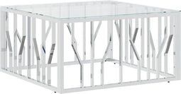 vidaXL - Salontafel - 80x80x40 - cm - roestvrij - staal - en - glas