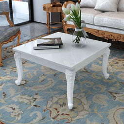 vidaXL - Salontafel - 80x80x42 - cm - hoogglans - wit