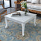 vidaXL - Salontafel - 80x80x42 - cm - hoogglans - wit