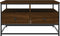 vidaXL - Salontafel - 80x80x45 - cm - bewerkt - hout - bruin - eikenkleur