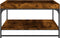 vidaXL - Salontafel - 80x80x45 - cm - bewerkt - hout - en - ijzer - gerookt - eikenkleur