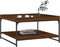 vidaXL - Salontafel - 80x80x45 - cm - bewerkt - hout - en - ijzer - bruin - eikenkleur