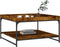 vidaXL - Salontafel - 80x80x45 - cm - bewerkt - hout - en - ijzer - gerookt - eikenkleur